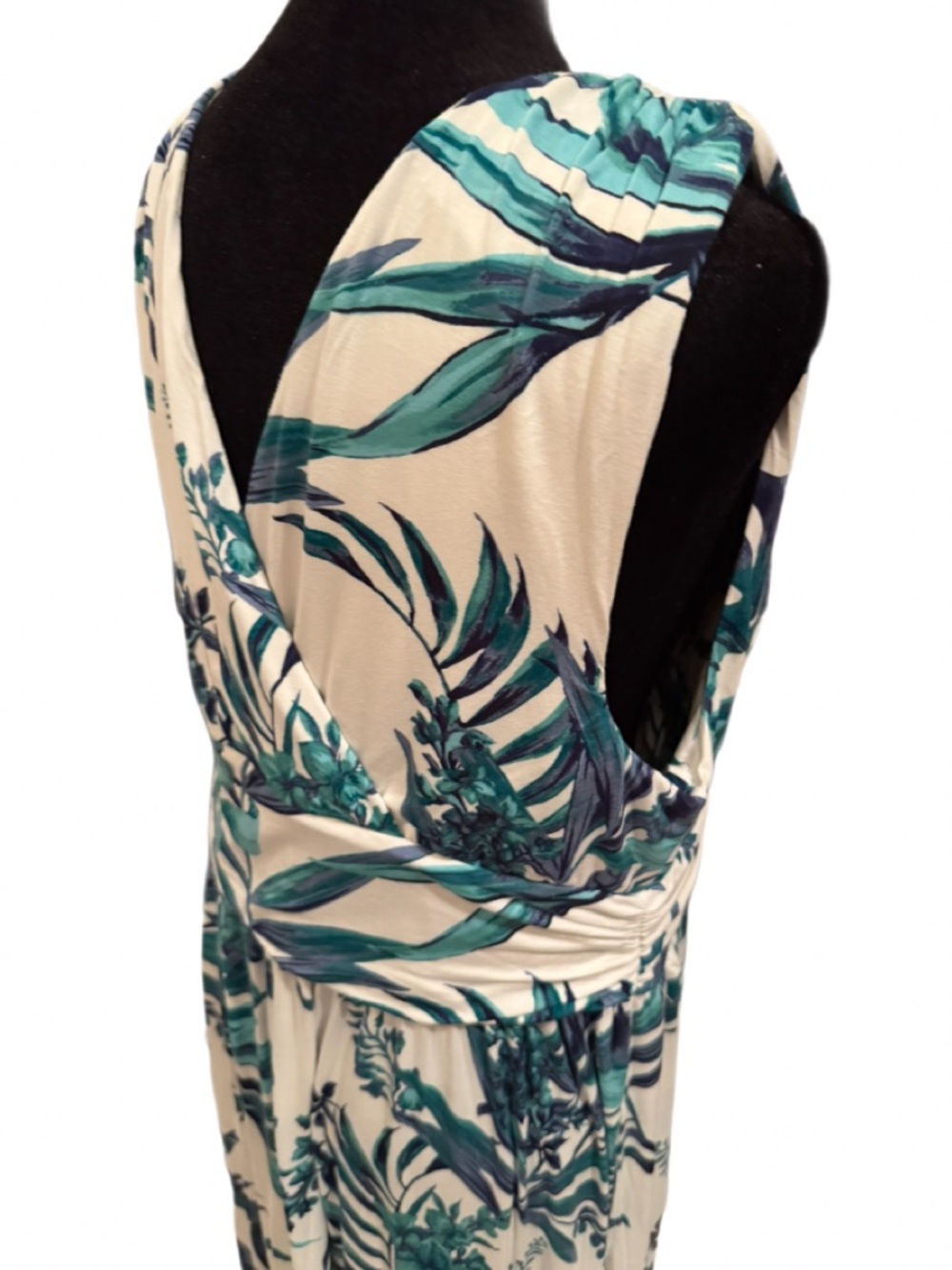 Soma XL Beyond Soft Long Summer Maxi Dress White with green tropical print💚 - Picture 7 of 7